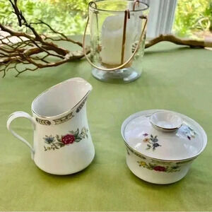 Ling Rose by Liling , vintage creamer, and sugar in beautiful condition